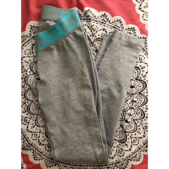 Gymshark Flex Leggings Light Grey Mint - Picture 7 of 13